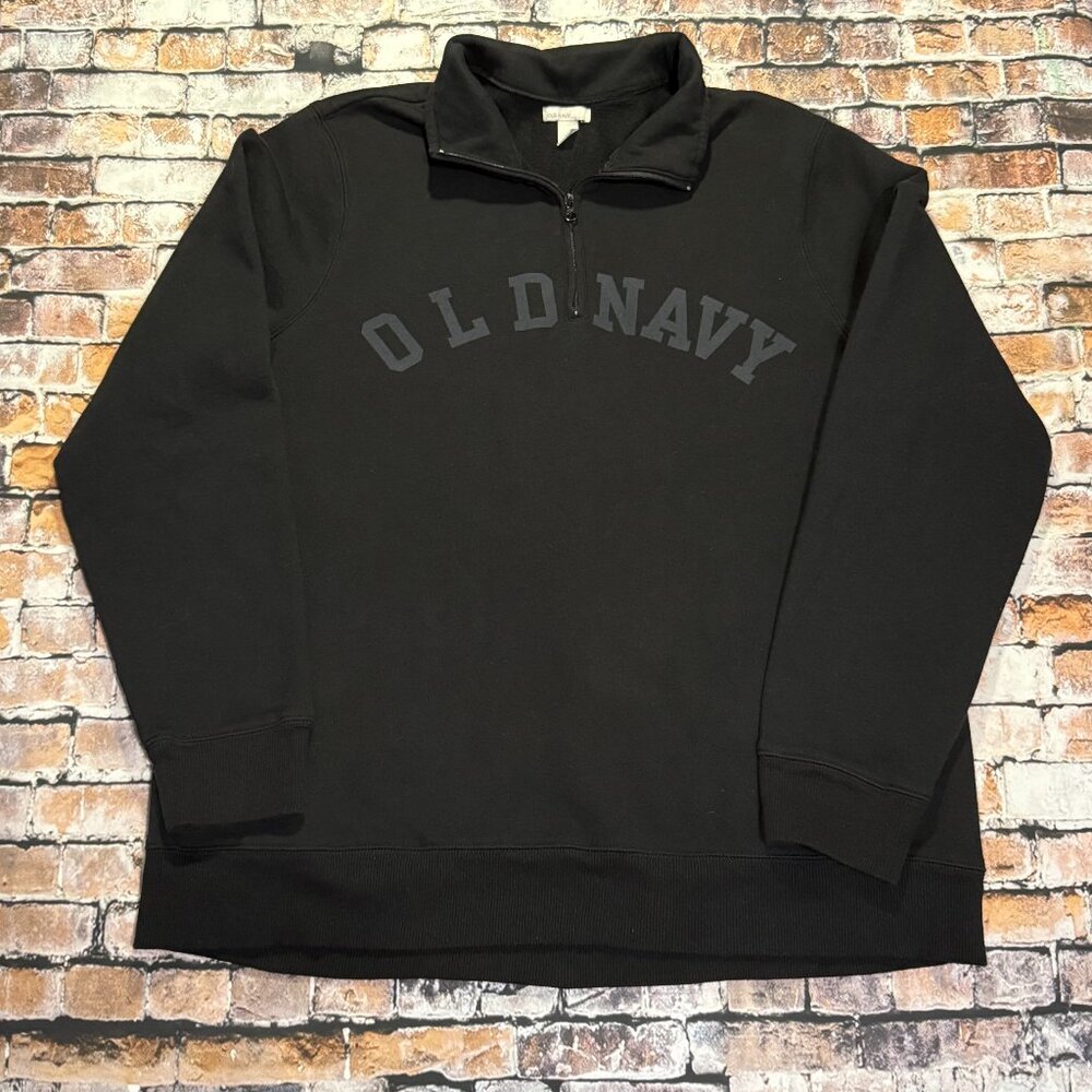 Old Navy Men's Black Long Sleeve 1/4 Zip Pullover Size XL (MST-05)